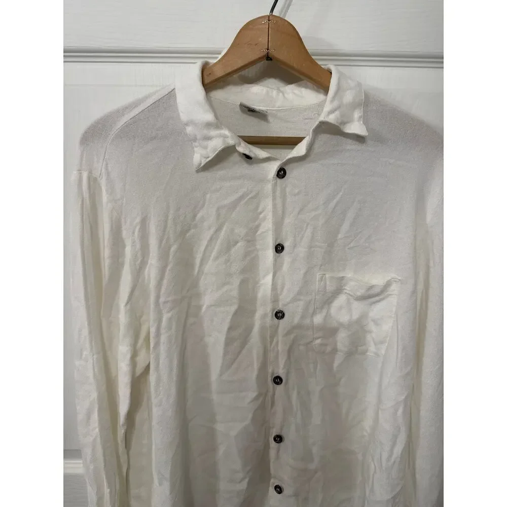 CP Shades Sausalito Relaxed Fit Button Down Blouse in Ivory / Cream, S